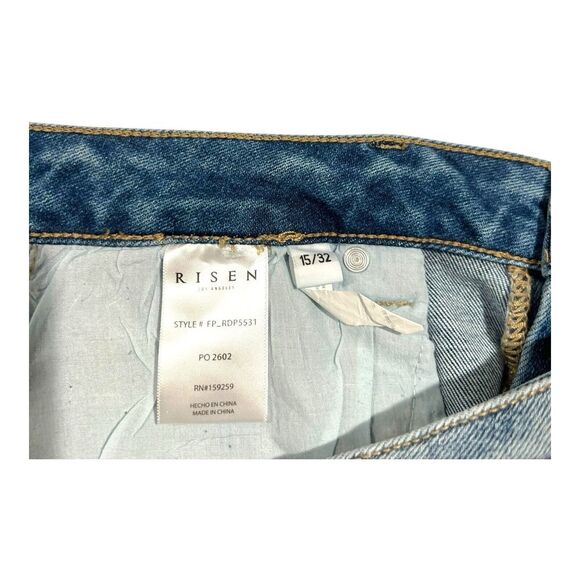 NWT Risen Women's Jeans Sz 15/32 High Rise Wide Leg Crop Light Wash Blue Denim - Picture 14 of 14